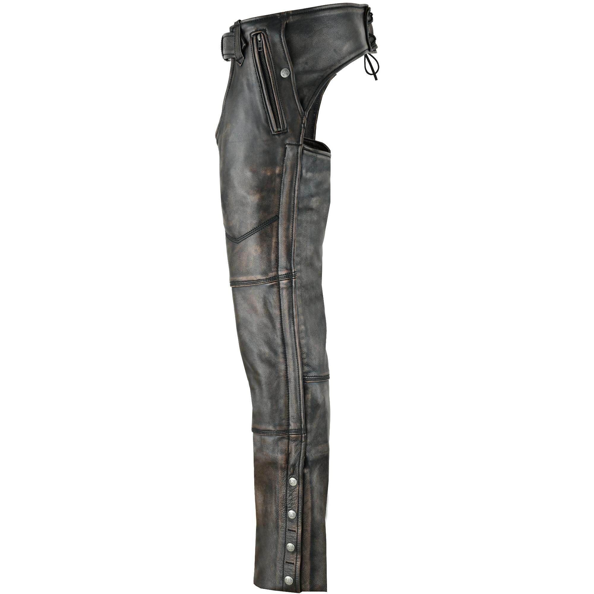 Wildridge Unisex Brown leather motorcycle chaps Unisex Chaps & Pants Renegade Classics