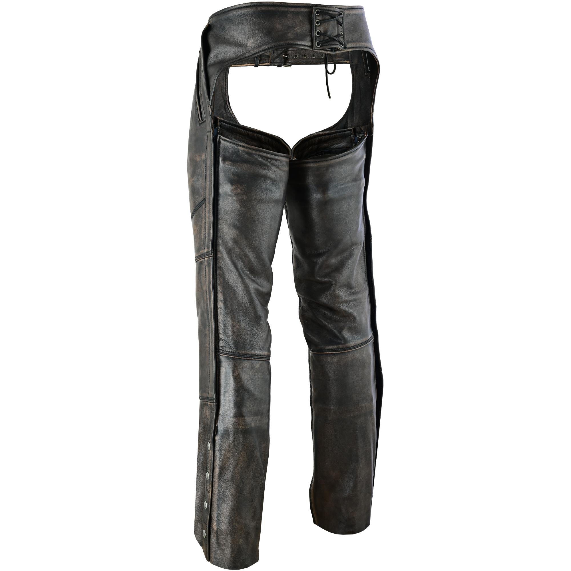 Wildridge Unisex Brown leather motorcycle chaps Unisex Chaps & Pants Renegade Classics