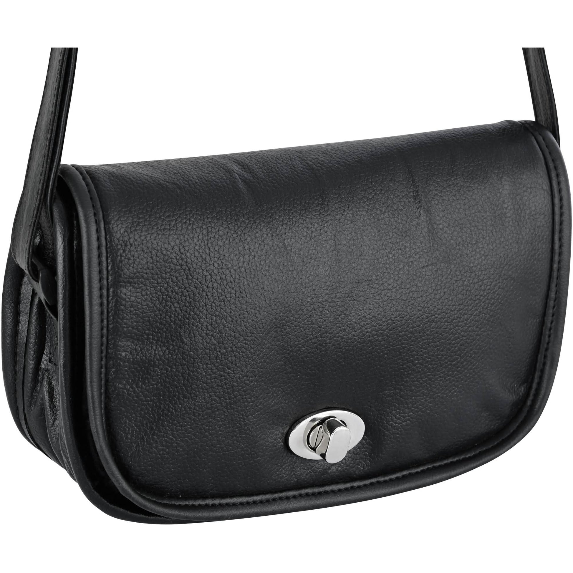 DS Women's Black Construction Leather Purse/Shoulder Bag Purses Renegade Classics