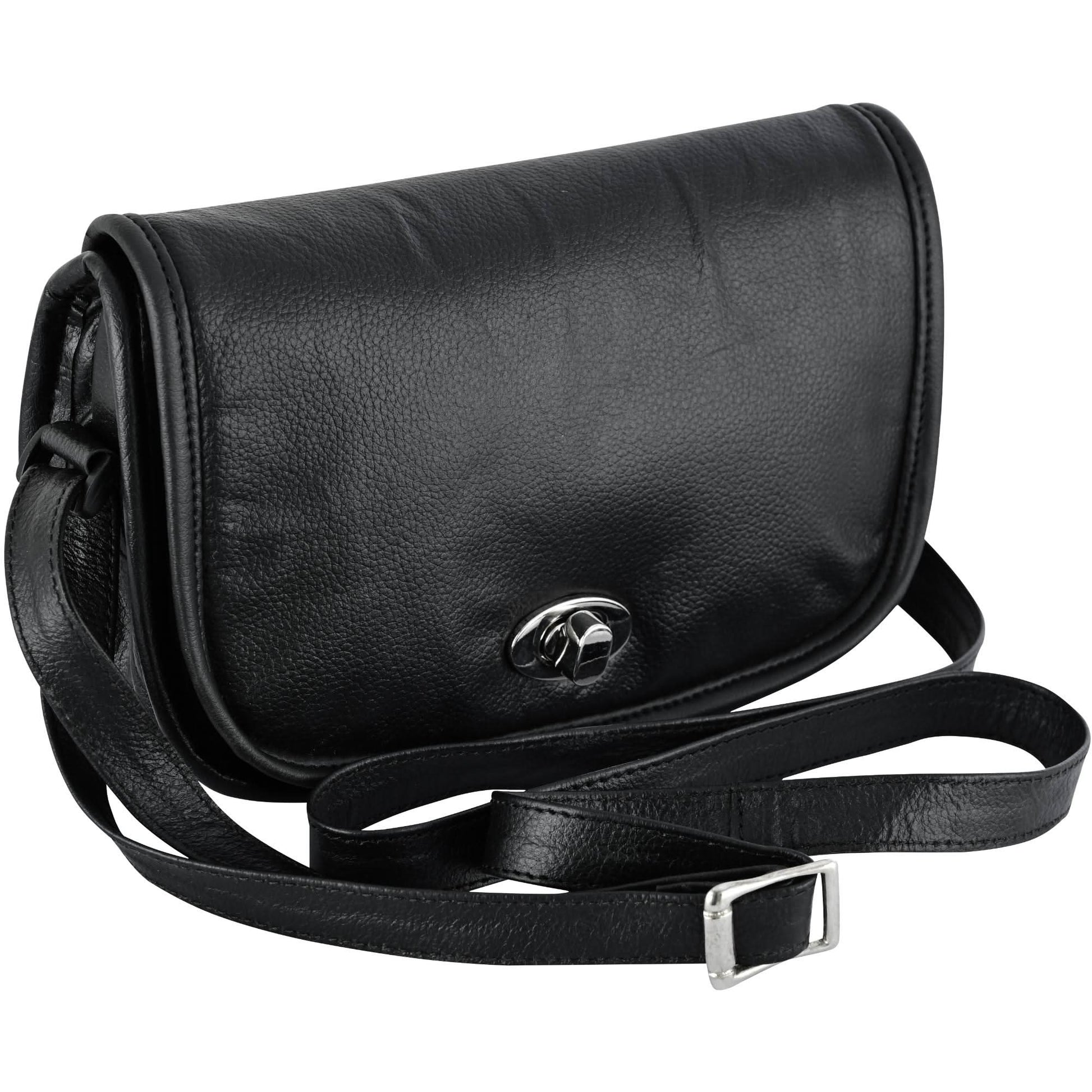 DS Women's Black Construction Leather Purse/Shoulder Bag Purses Renegade Classics