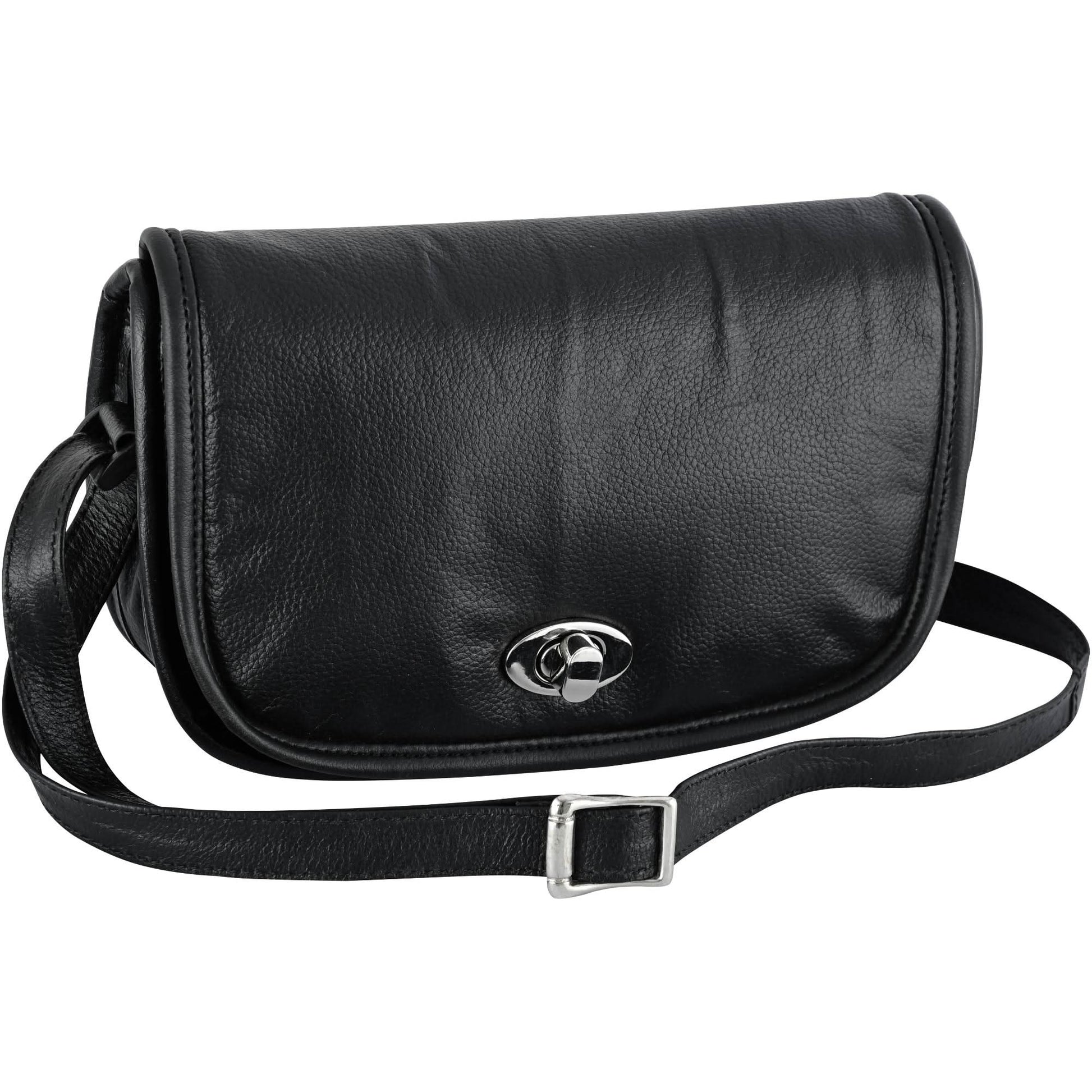 DS Women's Black Construction Leather Purse/Shoulder Bag Purses Renegade Classics