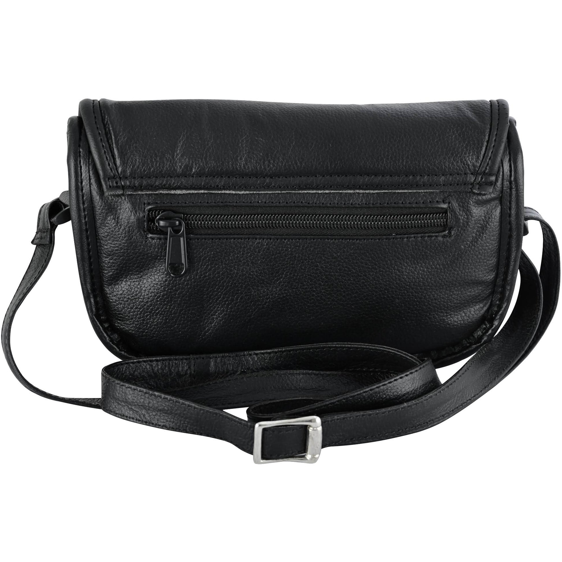 DS Women's Black Construction Leather Purse/Shoulder Bag Purses Renegade Classics