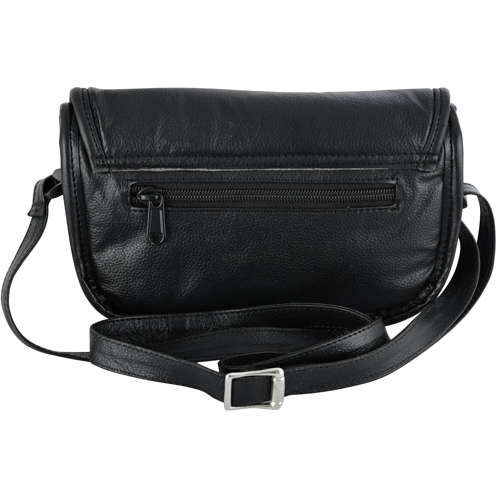DS Women's Black Construction Leather Purse/Shoulder Bag Purses Renegade Classics