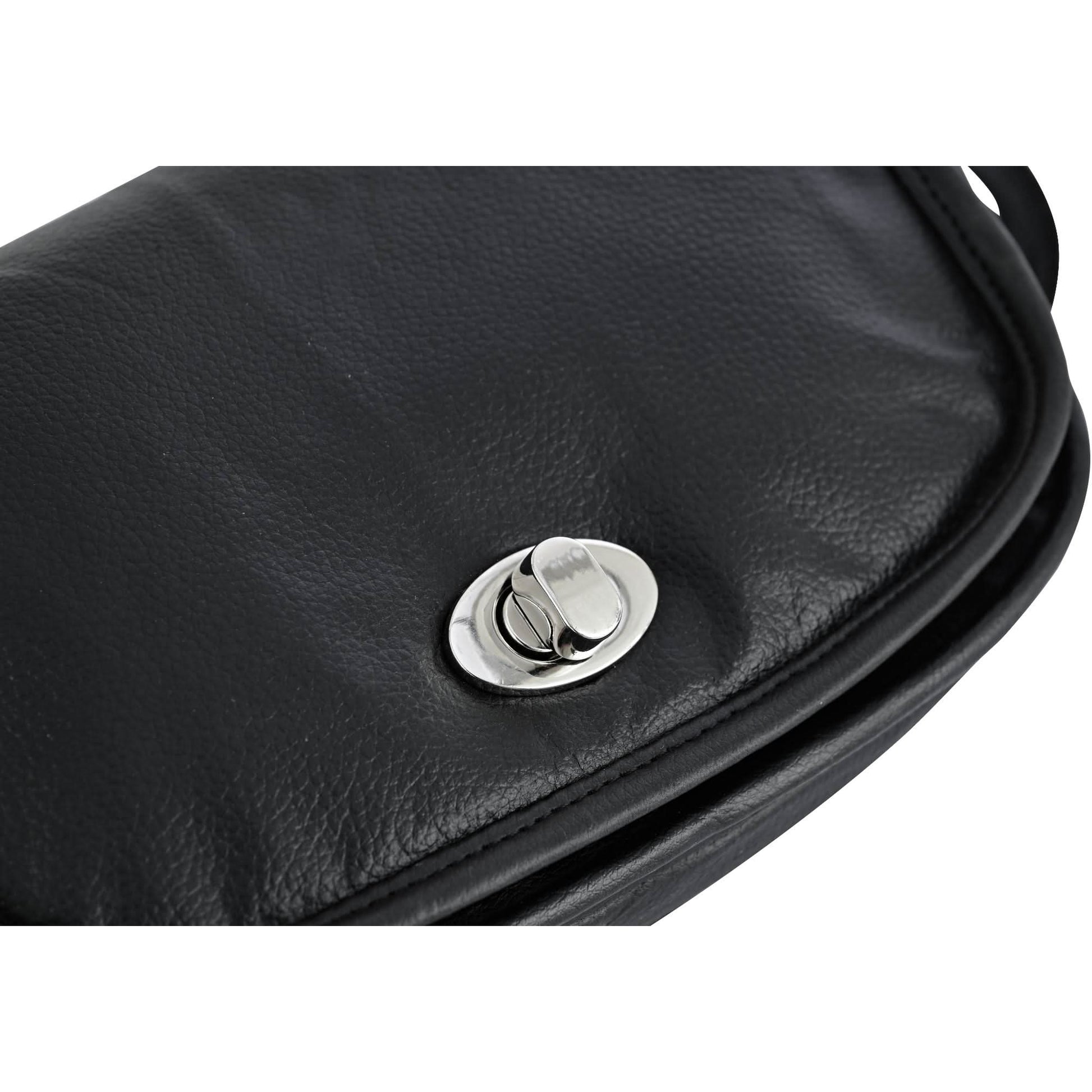 DS Women's Black Construction Leather Purse/Shoulder Bag Purses Renegade Classics