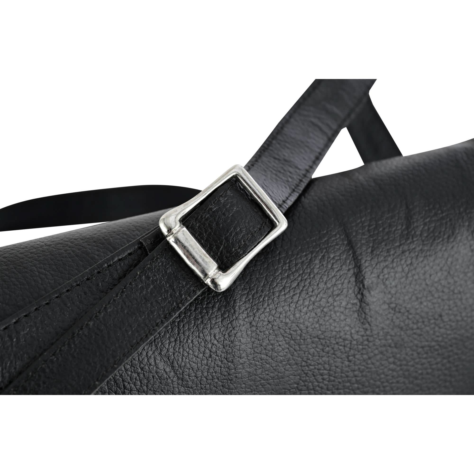 DS Women's Black Construction Leather Purse/Shoulder Bag Purses Renegade Classics