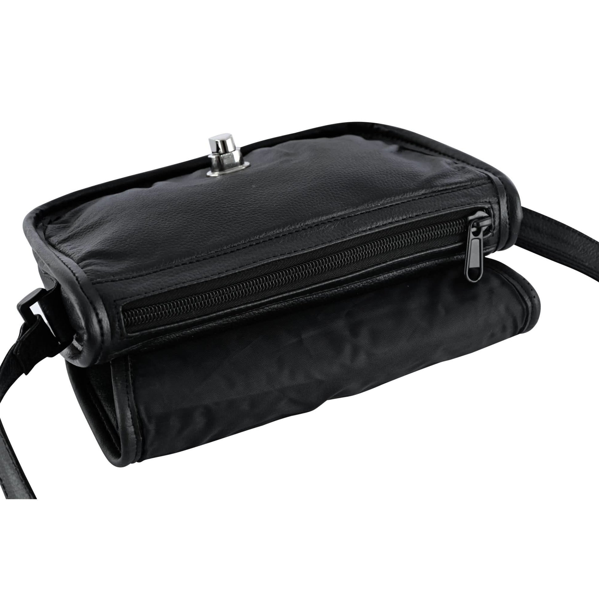DS Women's Black Construction Leather Purse/Shoulder Bag Purses Renegade Classics