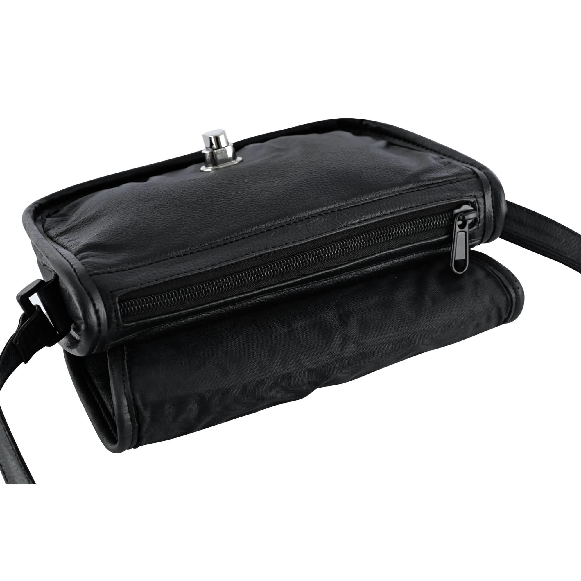 DS Women's Black Construction Leather Purse/Shoulder Bag Purses Renegade Classics