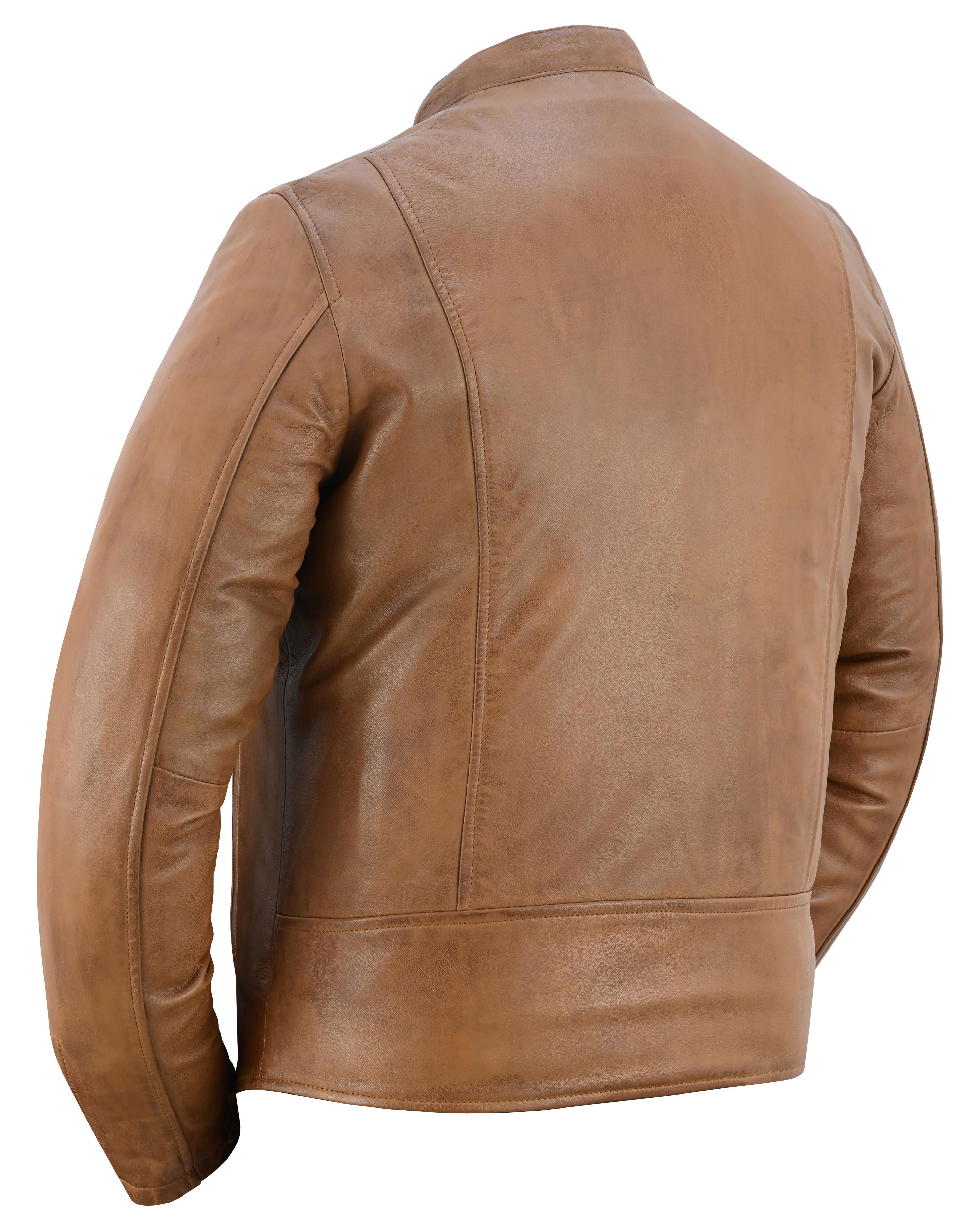 Sahara Men's Brown Fashion Leather Jacket Men's Leather Jackets Renegade Classics