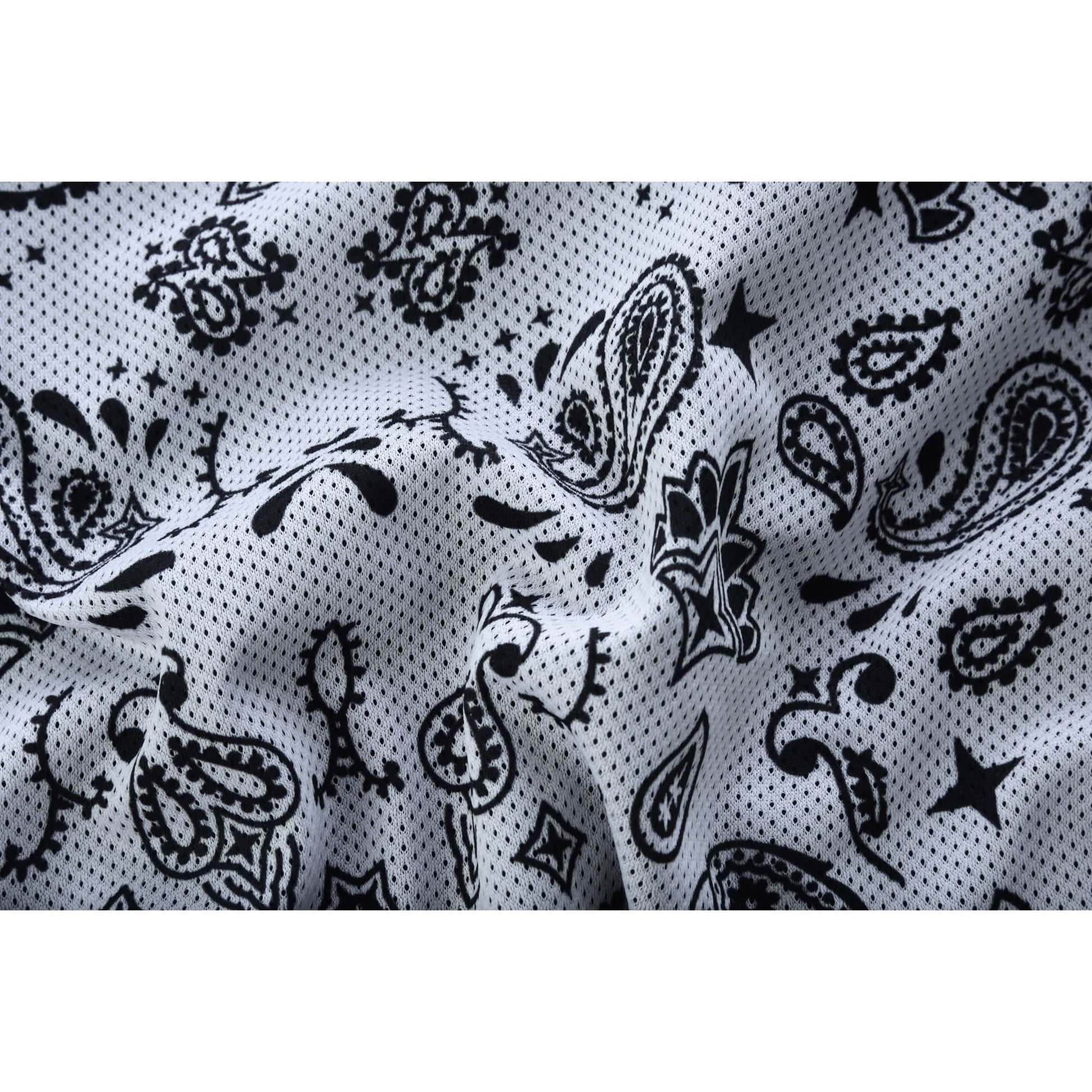 Men's Black Mesh Textile Vest with White Paisley Liner Renegade Classics