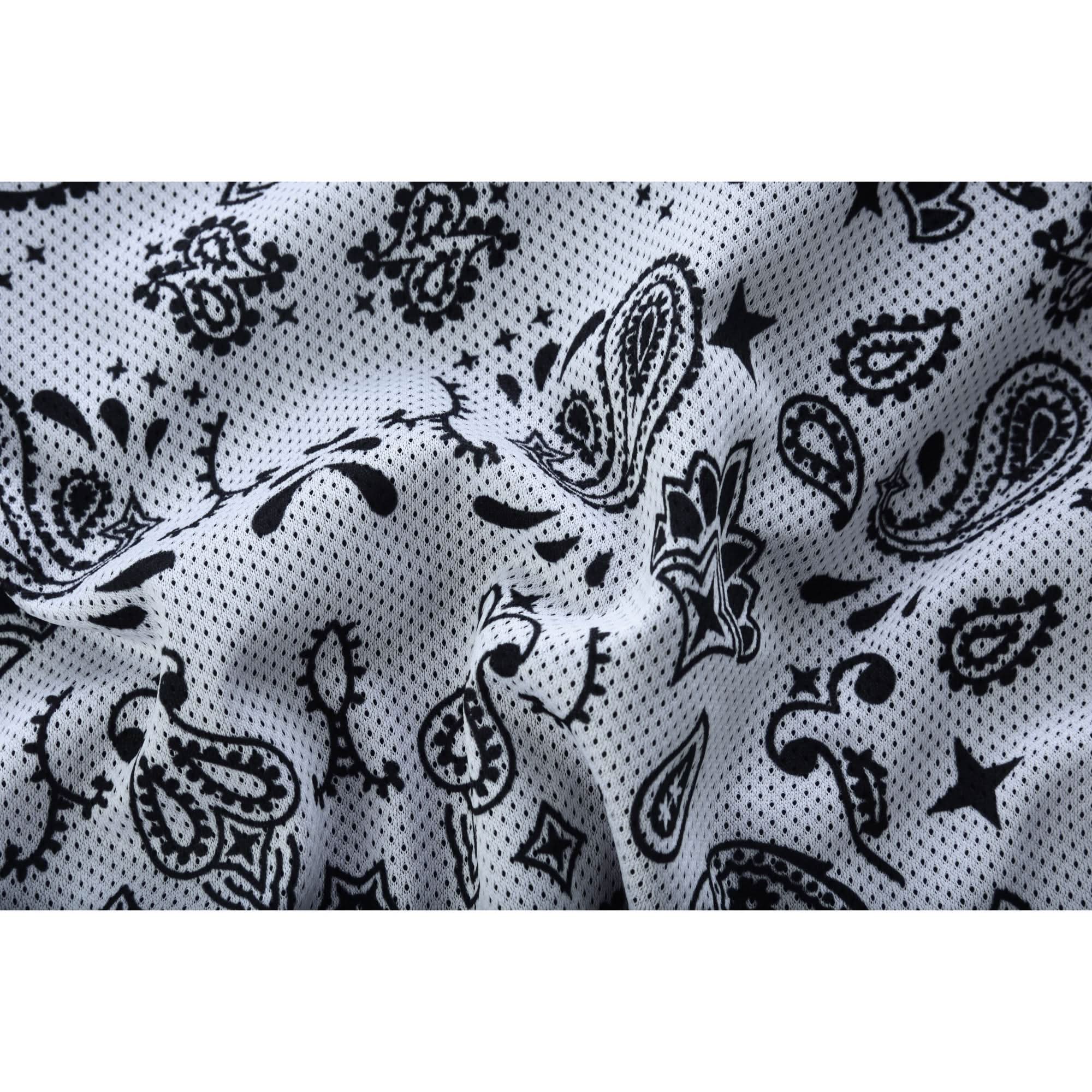 Men's Black Mesh Textile Vest with White Paisley Liner Renegade Classics