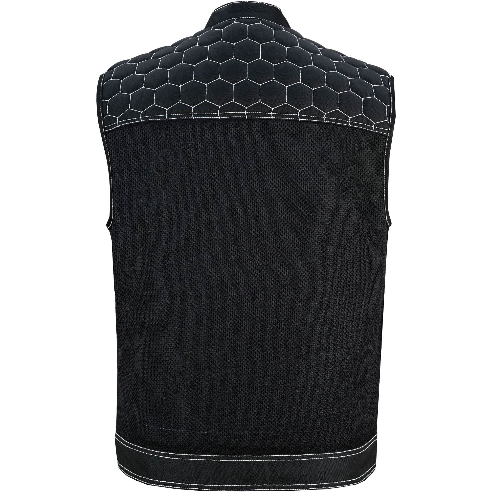 Men's Black Mesh Textile Vest with White Paisley Liner Renegade Classics
