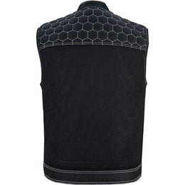 Men's Black Mesh Textile Vest with White Paisley Liner Renegade Classics