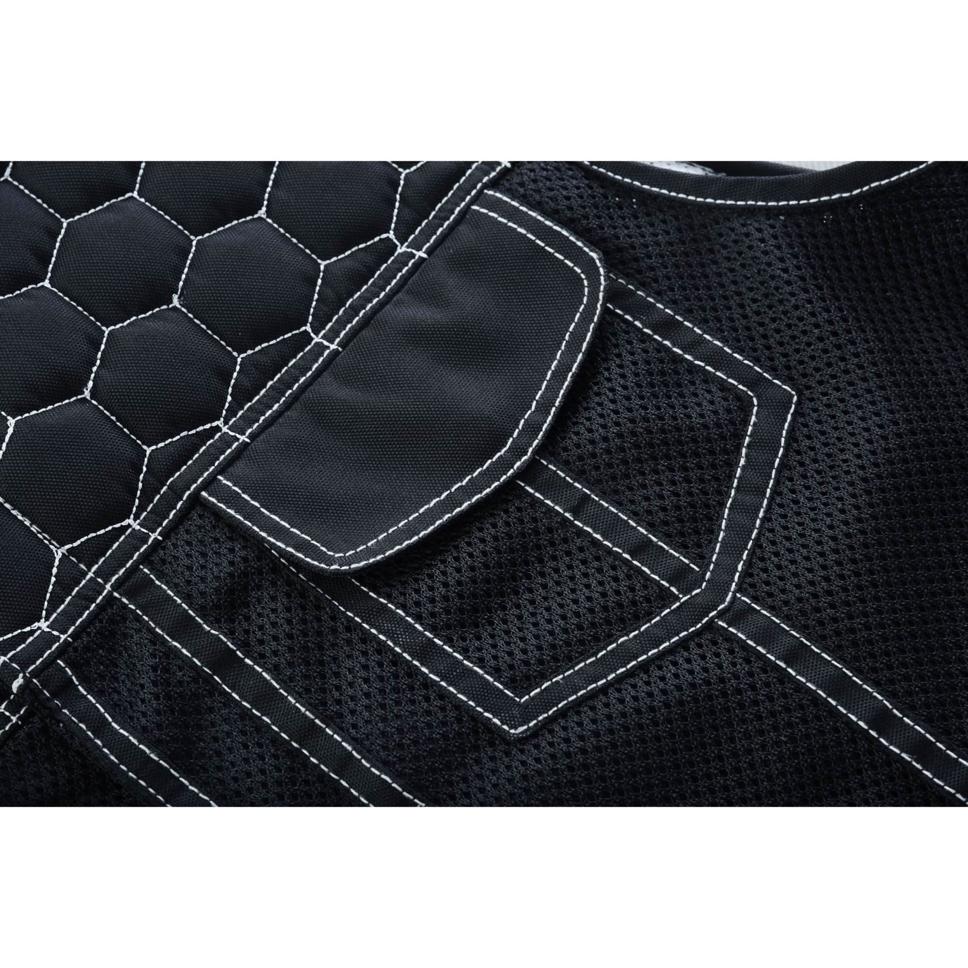 Men's Black Mesh Textile Vest with White Paisley Liner Renegade Classics