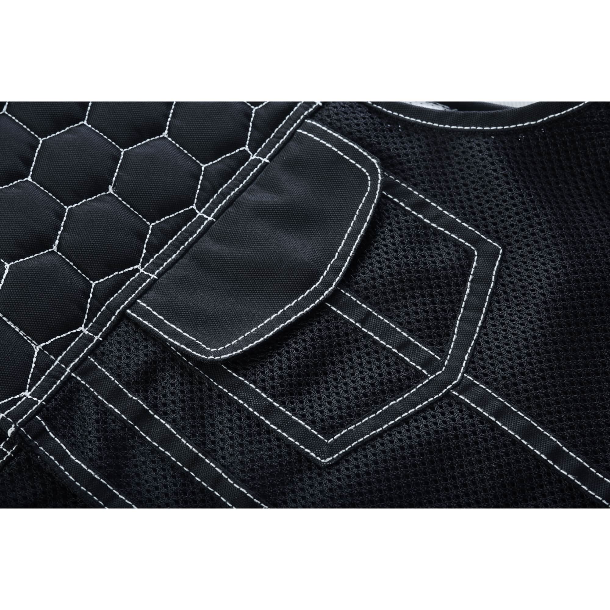 Men's Black Mesh Textile Vest with White Paisley Liner Renegade Classics