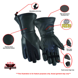 DeerGlide Women's leather gauntlet gloves