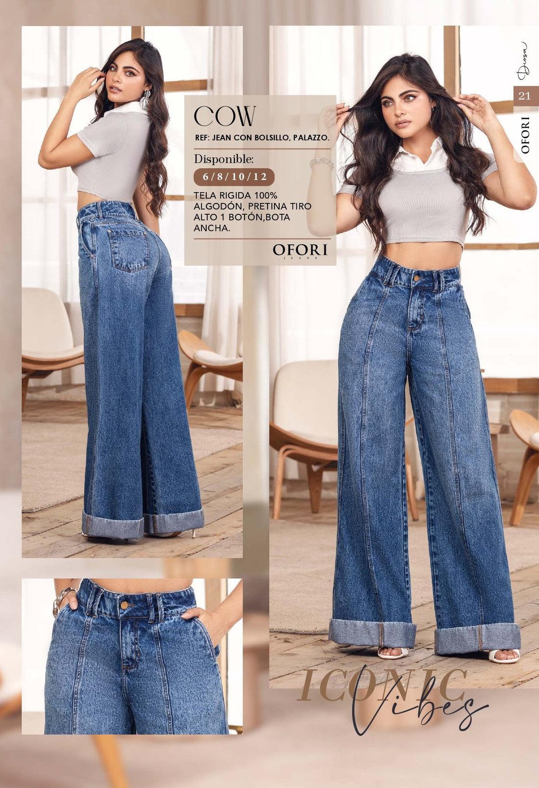 Cowl 100% Authentic Colombian Palazzo Jeans: Iconic Wide Leg