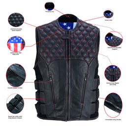 DS Patriot Wheels Men's Leather Vests Renegade Classics
