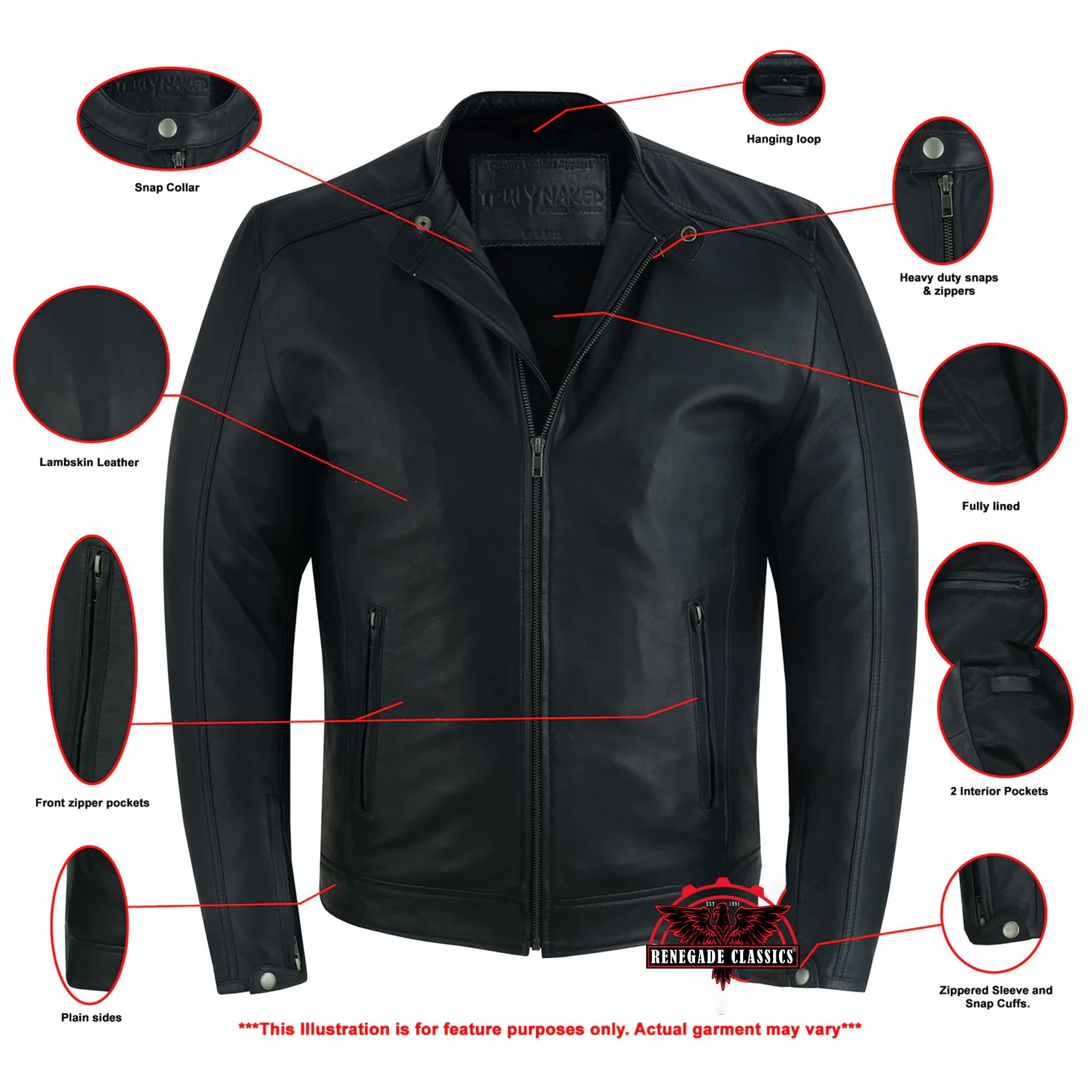 Duke Men's Fashion Lambskin Leather Jacket