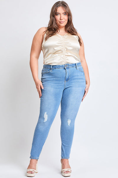 Women's Plus Essential Sustainable Distressed Skinny Jeans
