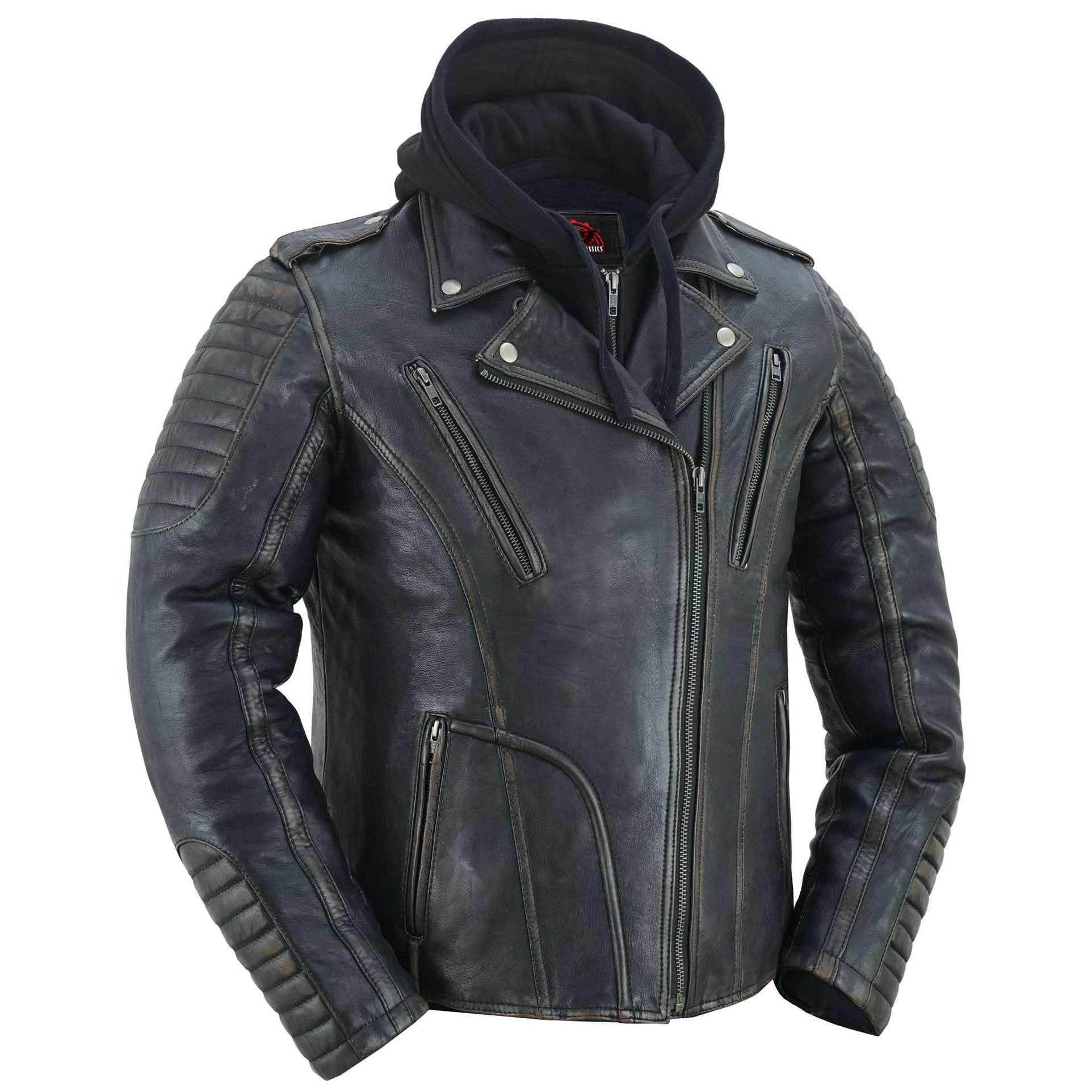 Evergreen Women's  Leather Motorcycle Jacket – Olive