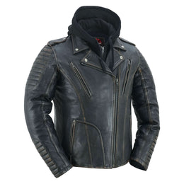 Evergreen Women's  Leather Motorcycle Jacket – Olive