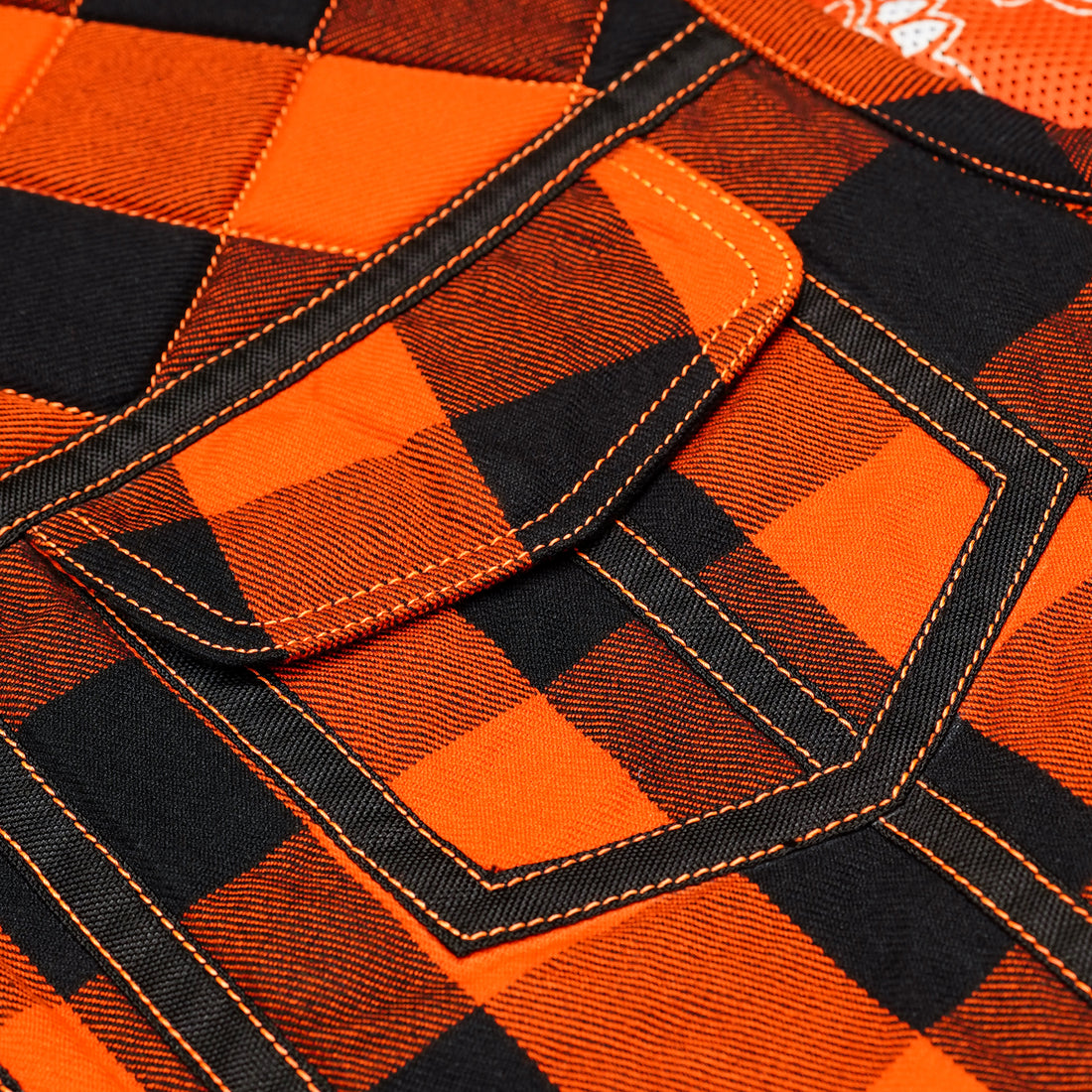 Rogue Inferno Black and Orange Flannel Textile Vest