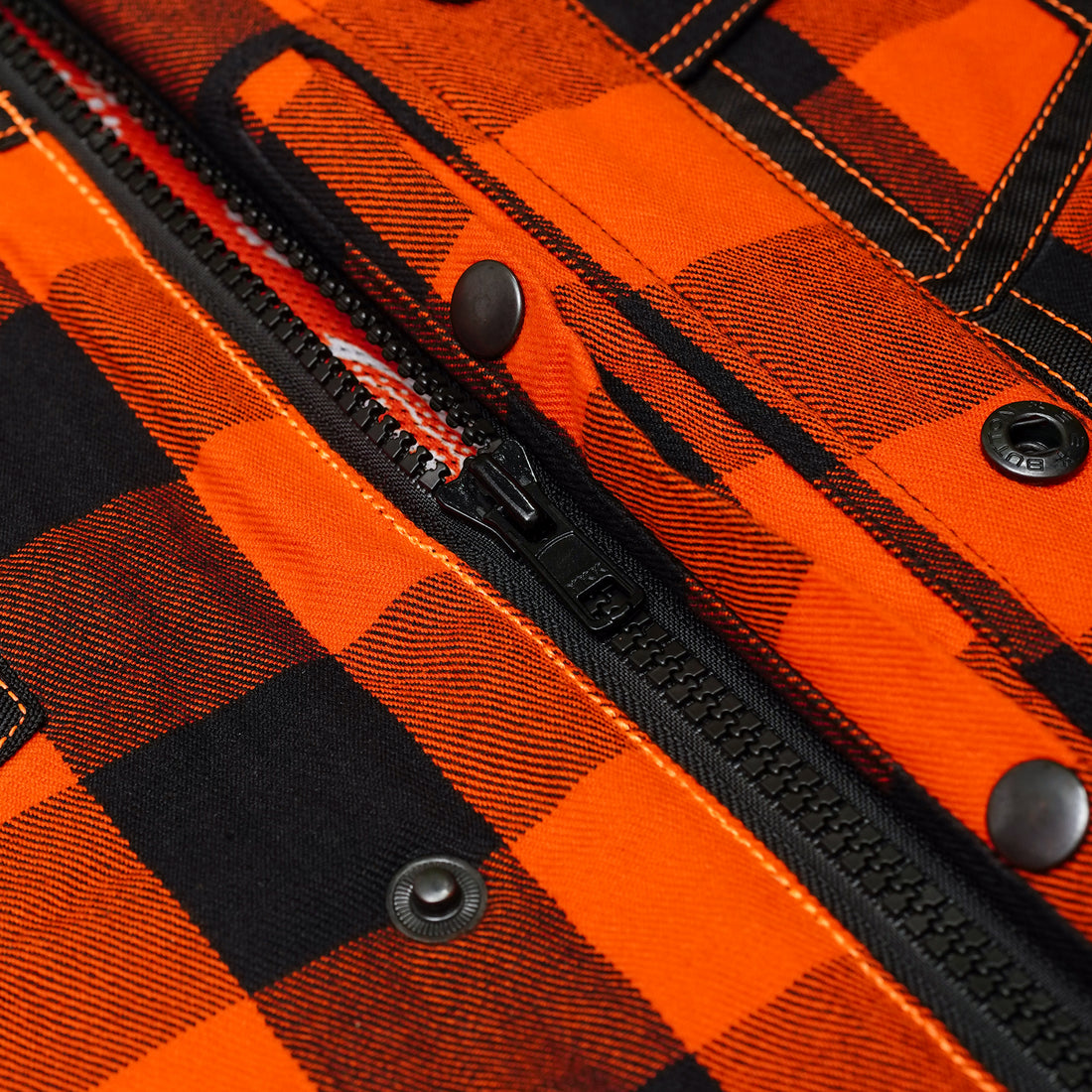 Rogue Inferno Black and Orange Flannel Textile Vest