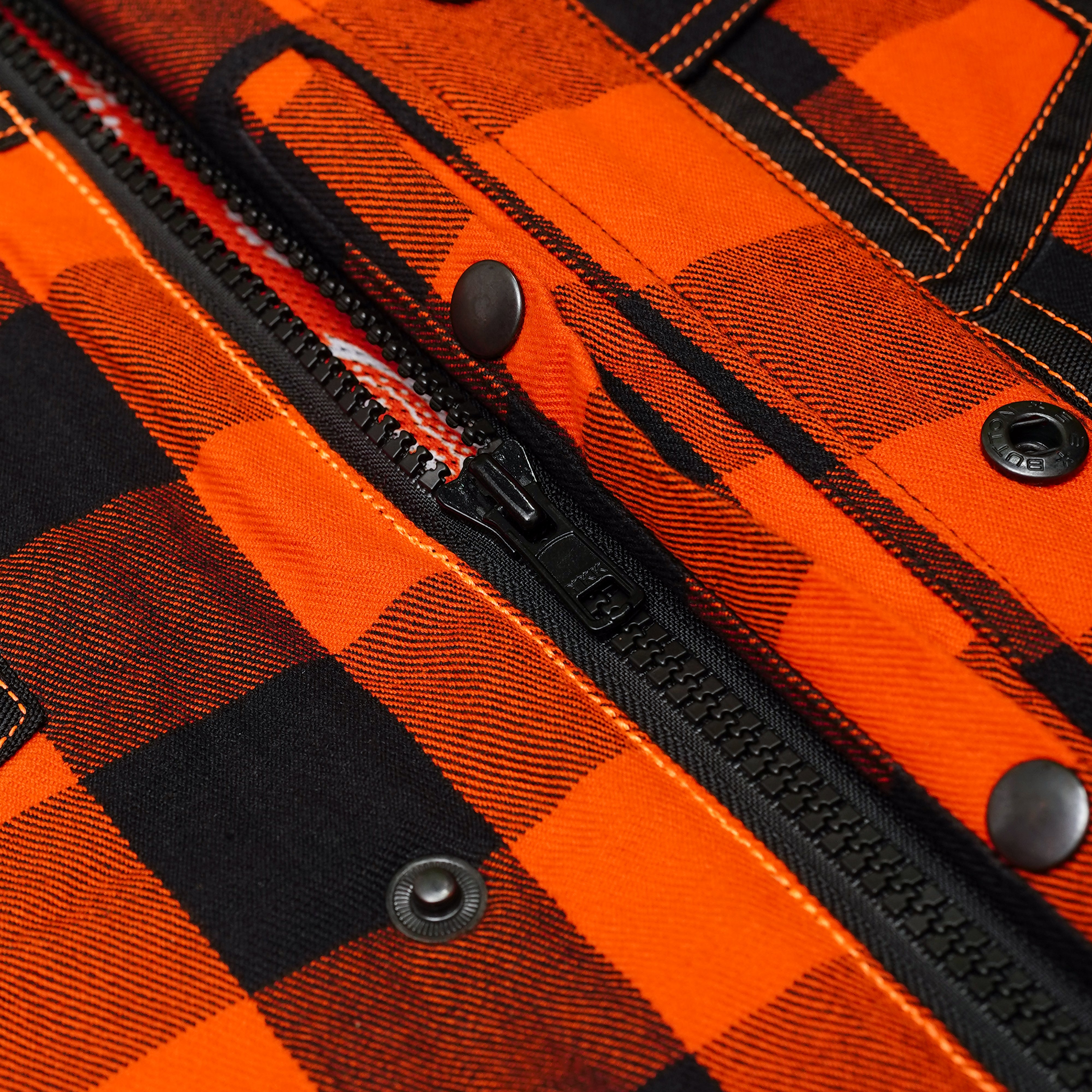 Rogue Inferno Black and Orange Flannel Textile Vest