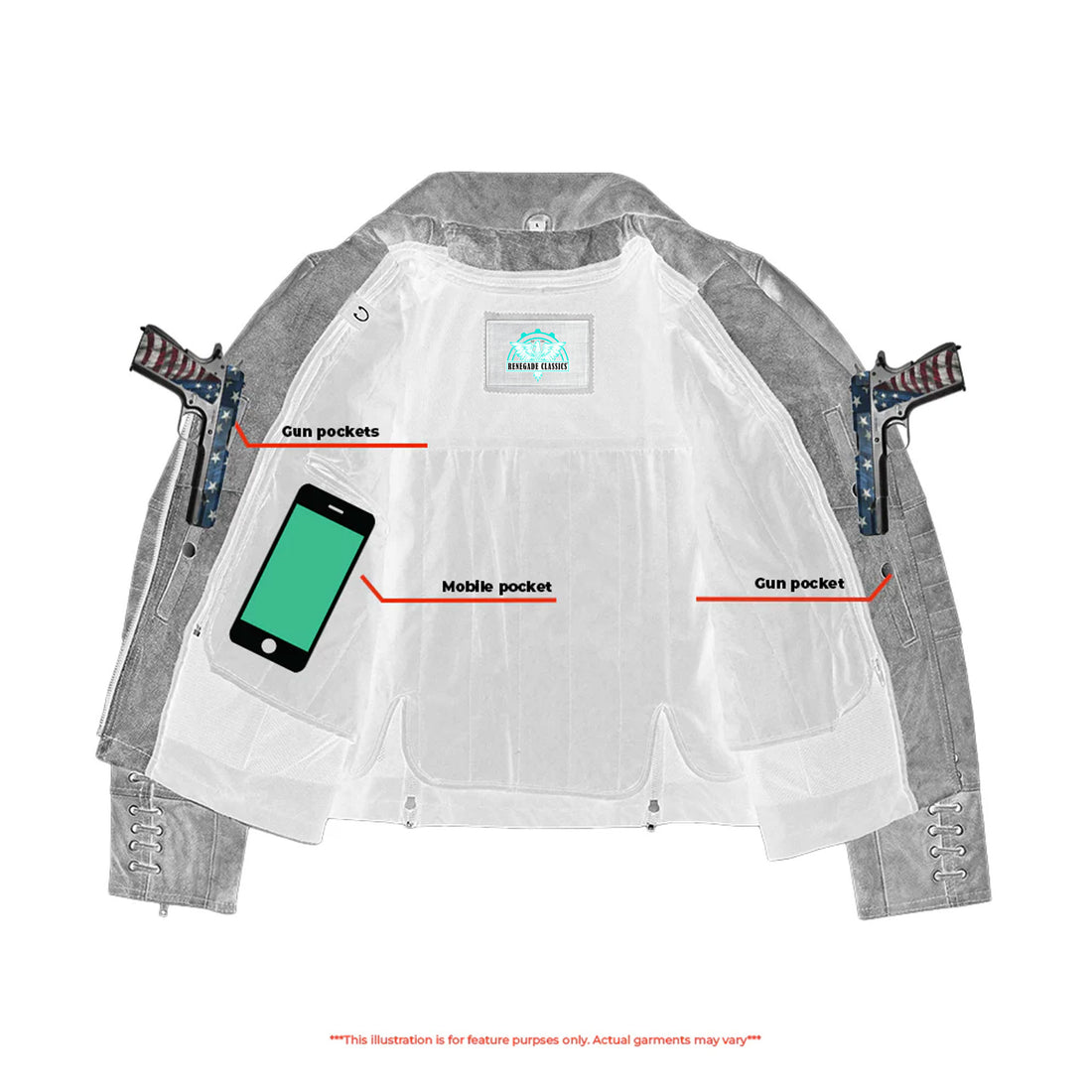 Frost Fury Women's  Leather  Biker Jacket – Gray