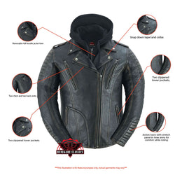 Evergreen Women's  Leather Motorcycle Jacket – Olive