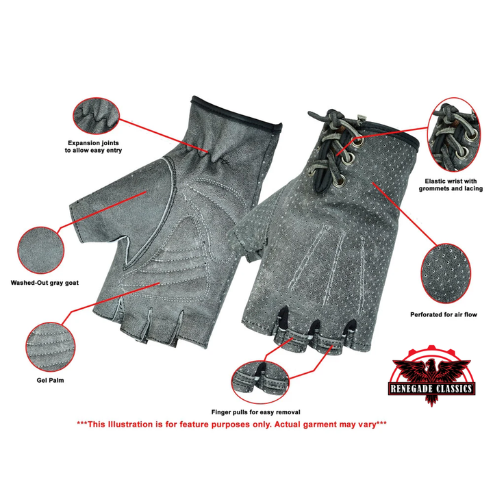 GloveRogue womens leather fingerless gloves
