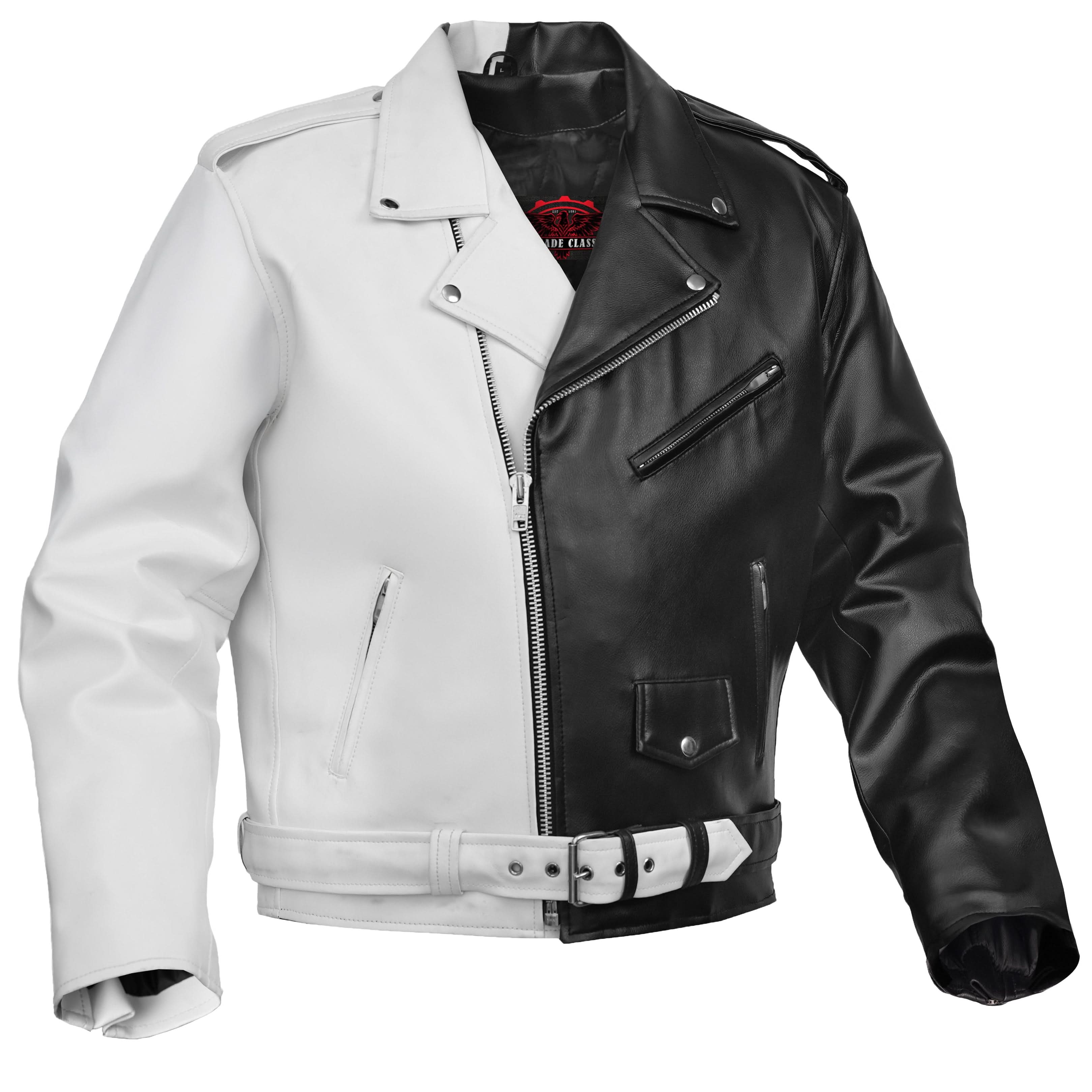 Mono Racer Mens Faux Leather Motorcycle Jacket