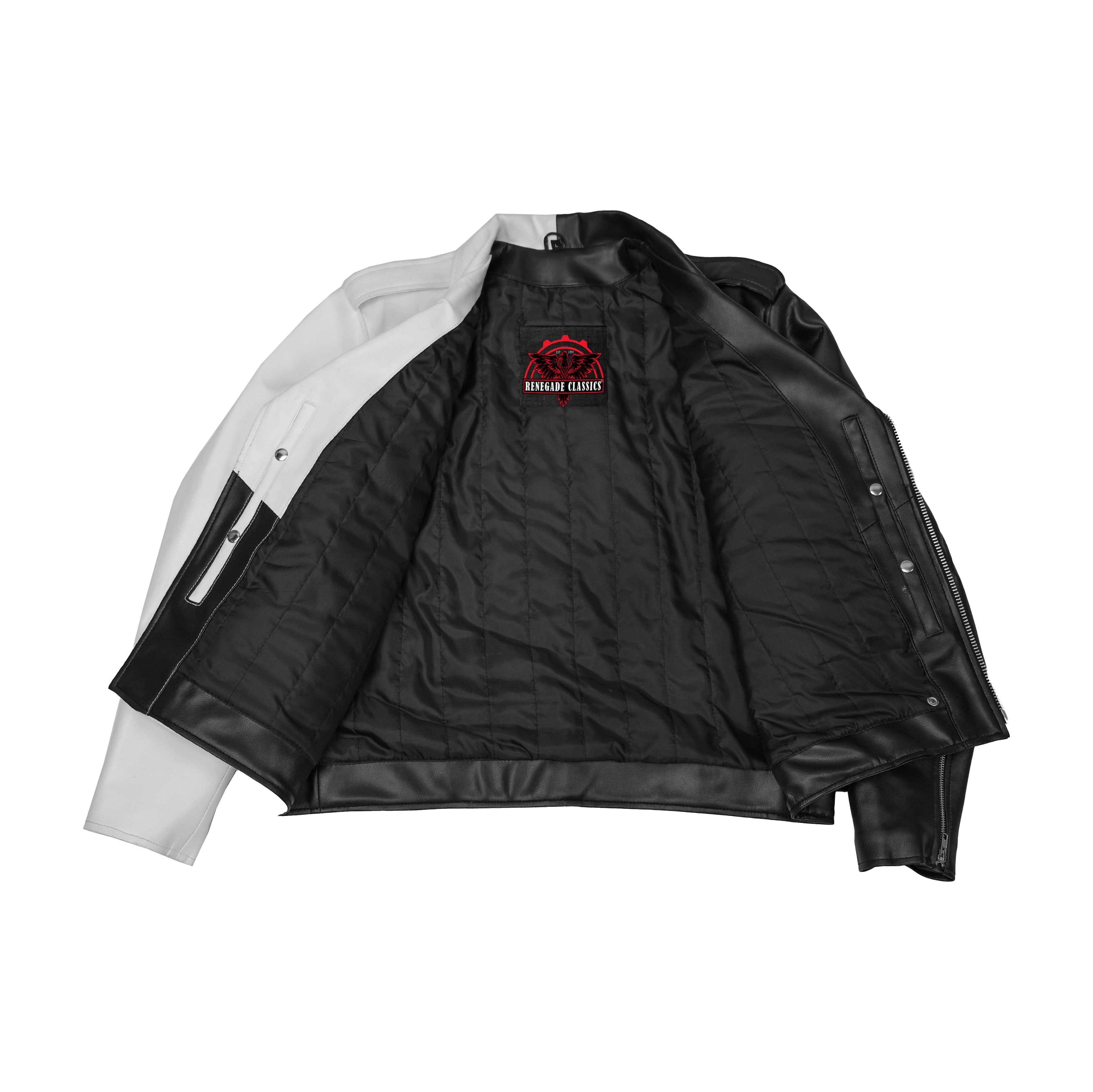 Mono Racer Mens Faux Leather Motorcycle Jacket