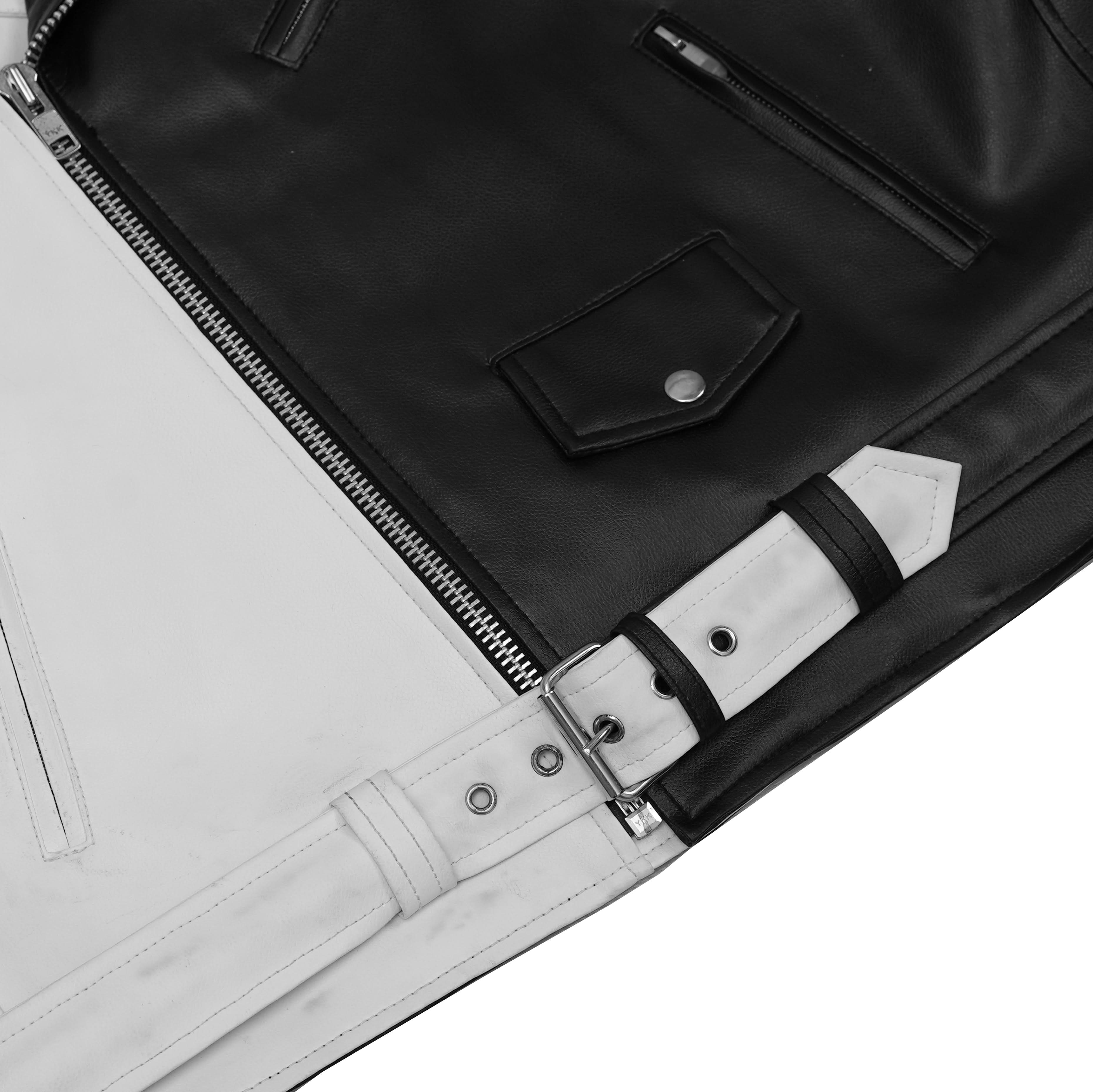 Mono Racer Mens Faux Leather Motorcycle Jacket