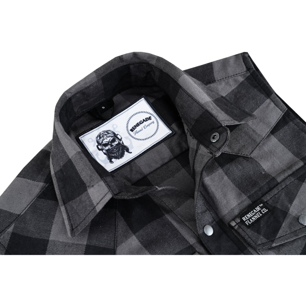 Gray Ride Men's Gray and Black Sleeveless Flannel Shirt Flannels Renegade Classics