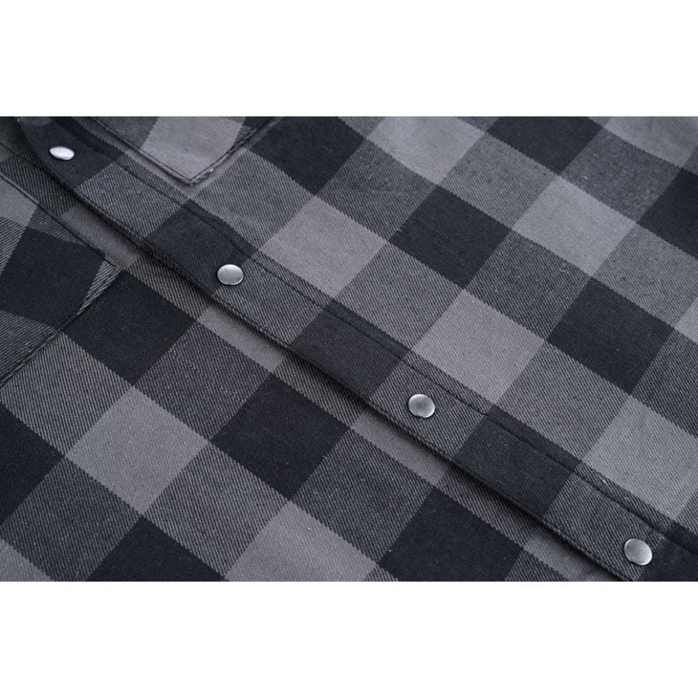 Gray Ride Men's Gray and Black Sleeveless Flannel Shirt