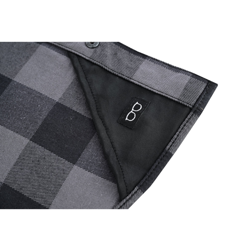 Gray Ride Men's Gray and Black Sleeveless Flannel Shirt Flannels Renegade Classics