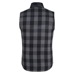 Gray Ride Men's Gray and Black Sleeveless Flannel Shirt Flannels Renegade Classics