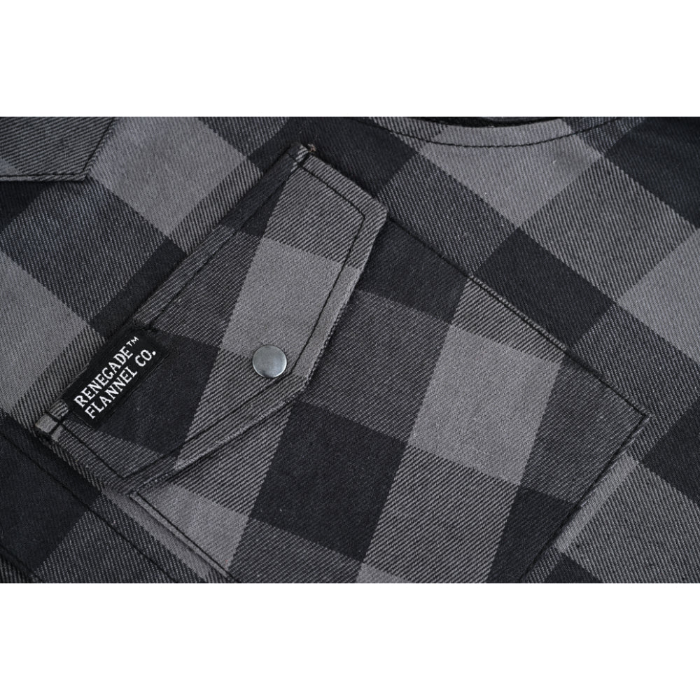 Gray Ride Men's Gray and Black Sleeveless Flannel Shirt Flannels Renegade Classics
