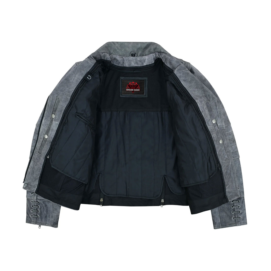 Frost Fury Women's  Leather  Biker Jacket – Gray
