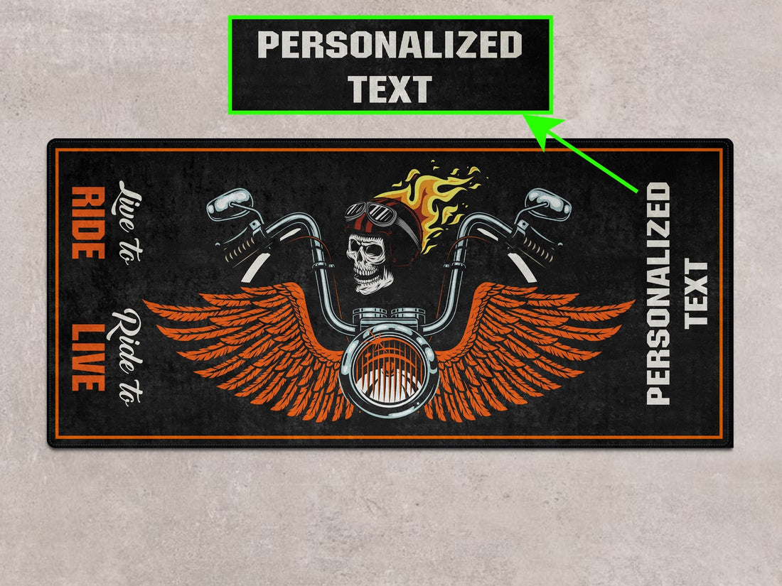 Motorcycle Mat Skull Design for Chopper, Cruiser, Touring, Sport Motorcycle - MM752