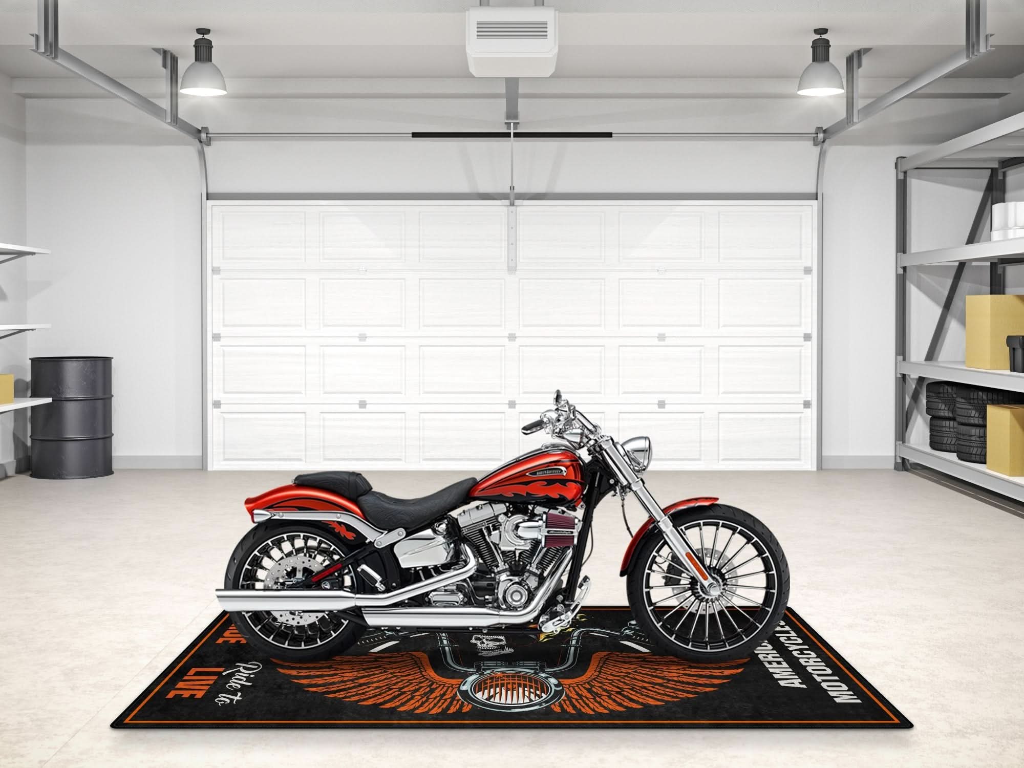 Motorcycle Mat Skull Design for Chopper, Cruiser, Touring, Sport Motorcycle - MM752
