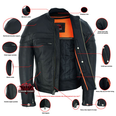 Havoc Men's Tall Sporty Leather Scooter Jacket