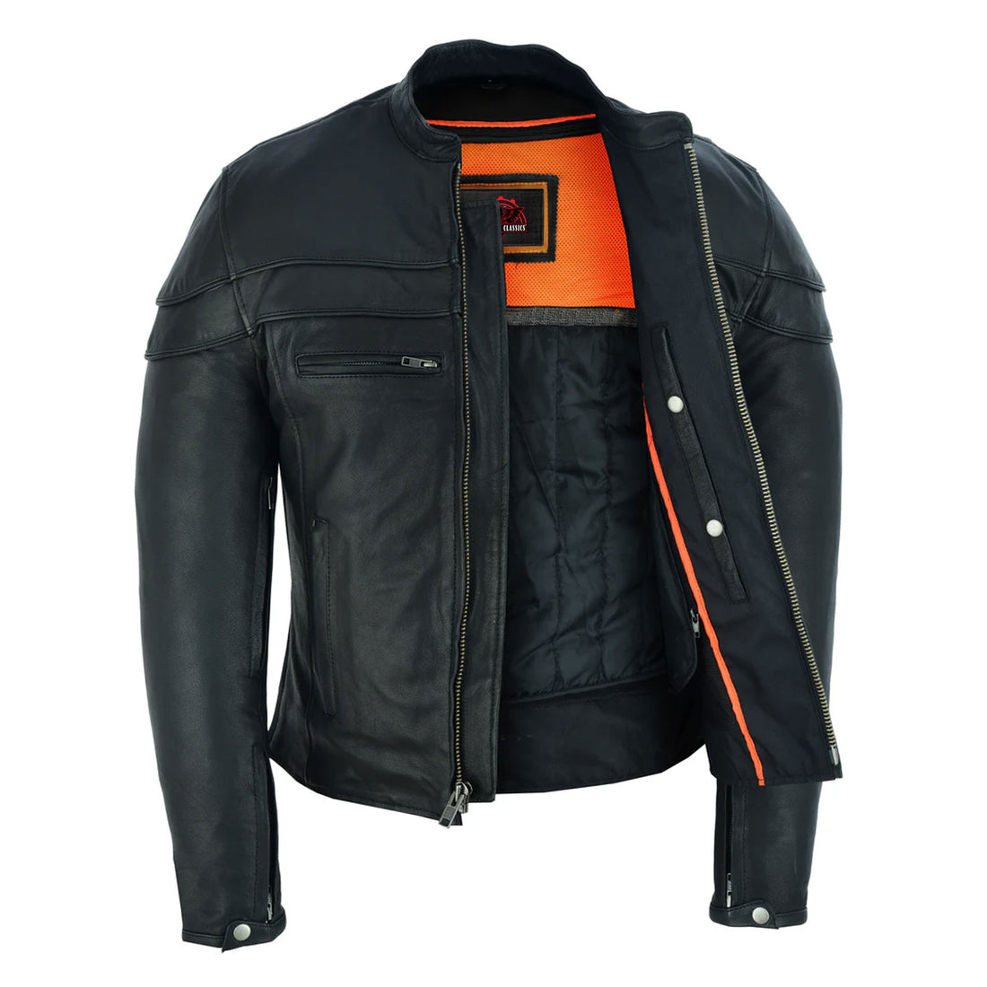 Havoc Men's Tall Sporty Leather Scooter Jacket