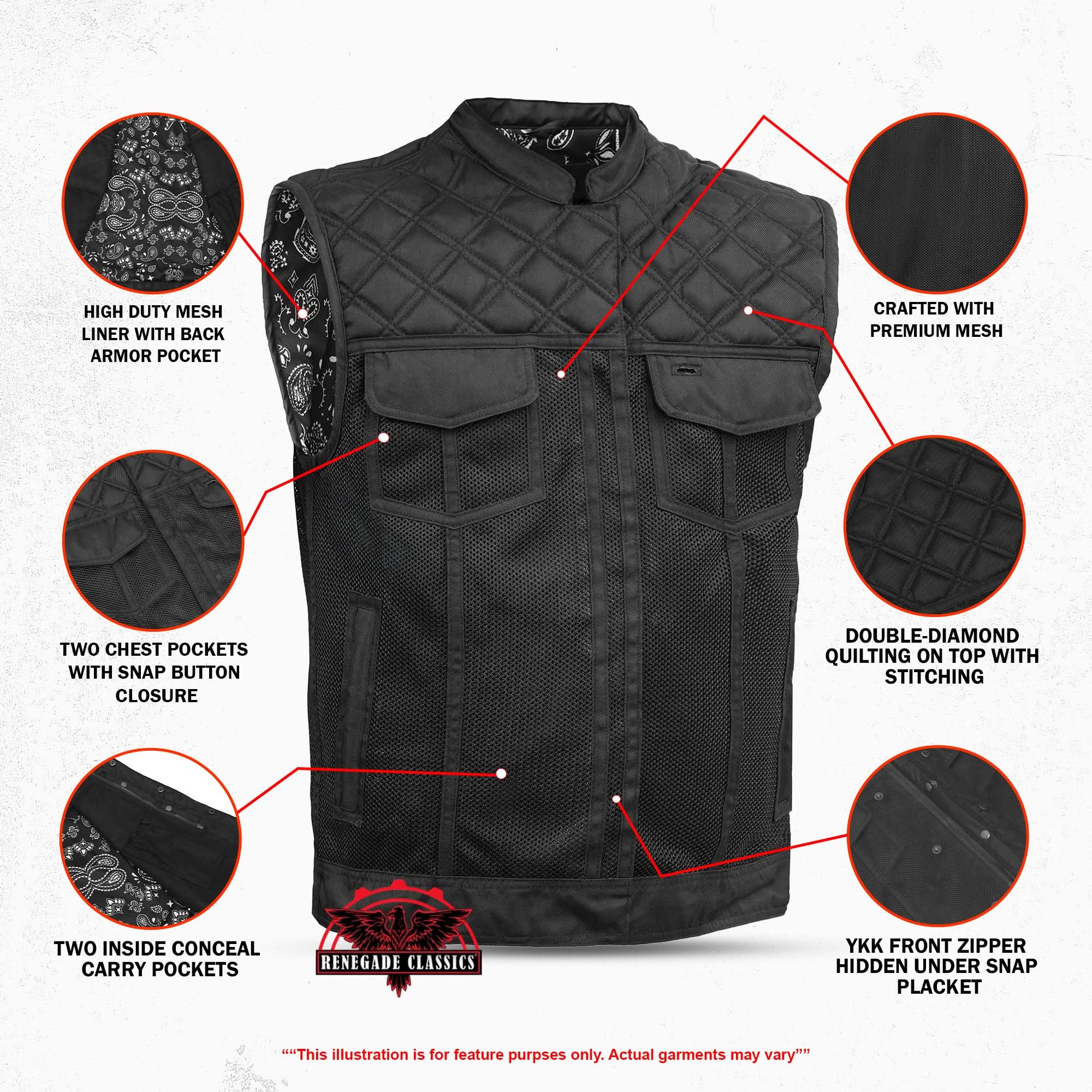 Vapor Shield Men’s Textile Motorcycle Vest