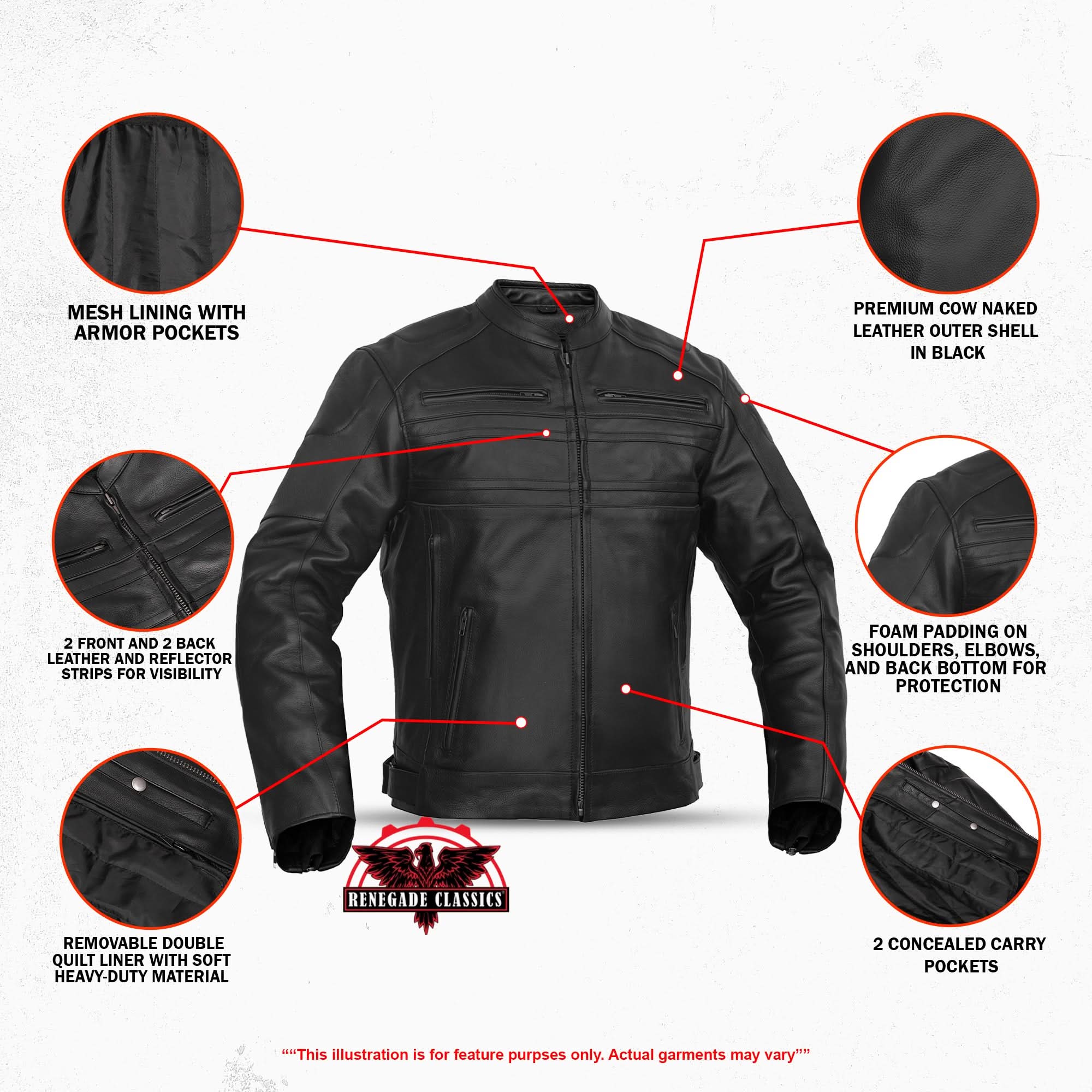 Tarmac™ Mens Leather Motorcycle Jacket