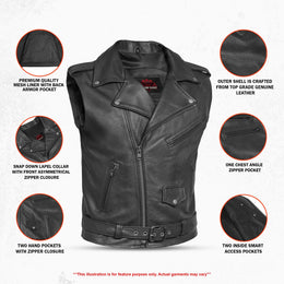 Cruze Motorcycle Leather Vest