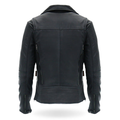 Hot Leathers JKL1029 Ladies Leather Motorcycle Concealed carry Biker Jacket with Vents and Side Zippers