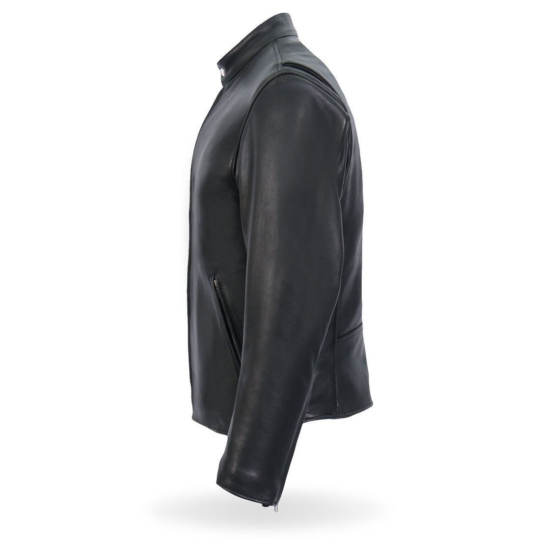 Hot Leathers JKM5006 USA Made Men's Black Leather Motorcycle Biker Jacket