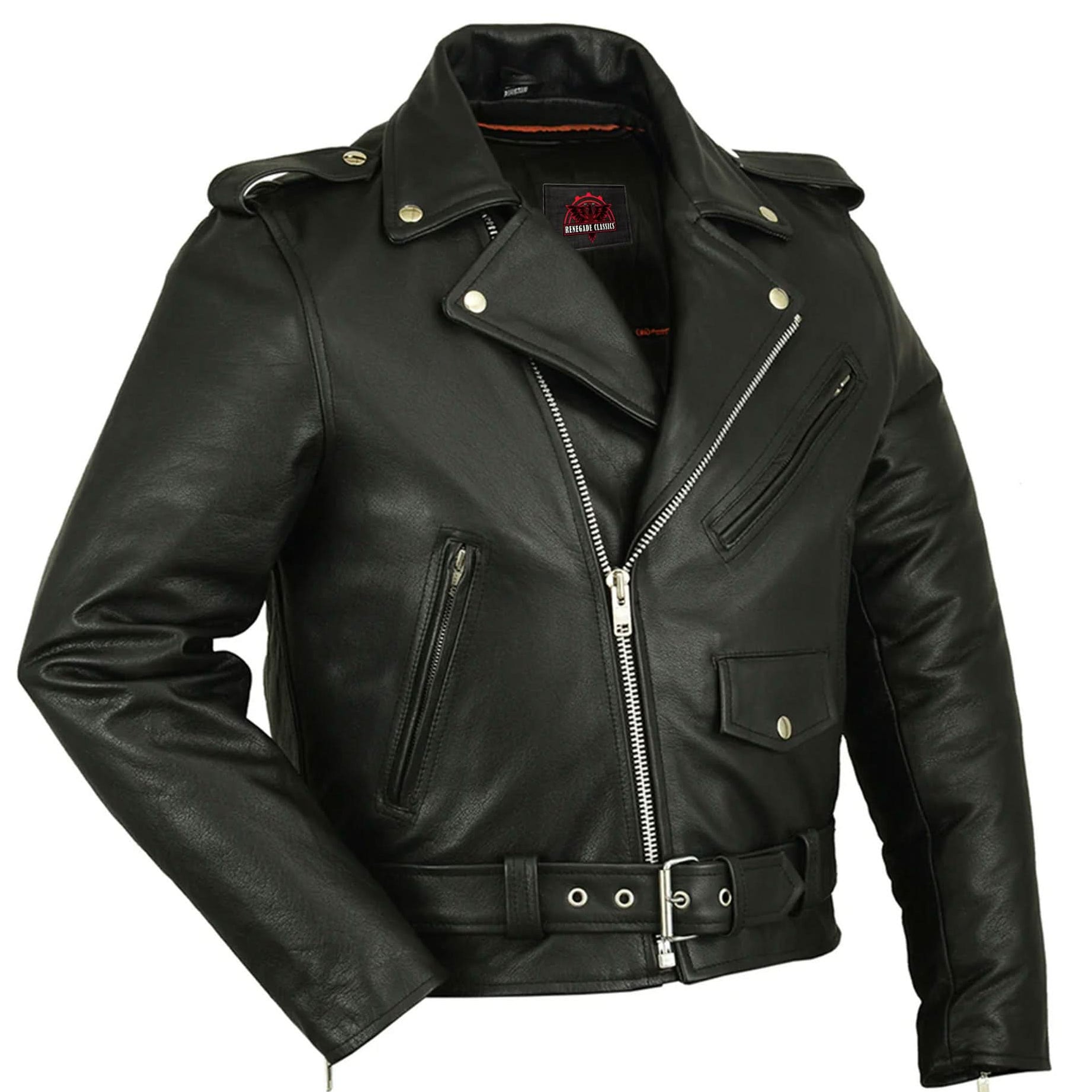 Jansen Men's Leather Motorcycle Jackets - Black – Renegade Classics